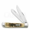 Case Cutlery Trapper Amber Bone Pocket Knife 00163 -knives Shop 12595 CA00163 01