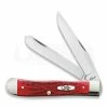 Case Cutlery Trapper Dark Red Bone Pocket Knife 6984 -knives Shop 23283 CA6984 01