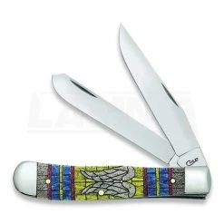 Case Cutlery Trapper Stained Glass Wings Pocket Knife 38714