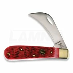 Hen & Rooster Hawkbill Red Pick Bone Pocket Knife