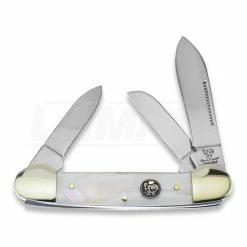 Hen & Rooster Gunboat Canoe 3 Blade MOP Pocket Knife