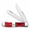 Case Cutlery Red Pearl Kirinite Smooth Trapper Pocket Knife 25270 -knives Shop 58283 CA25270 01