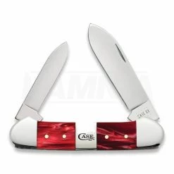 Case Cutlery Red Pearl Kirinite Smooth Canoe Pocket Knife 25276