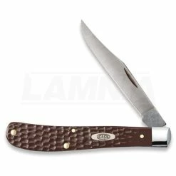 Case Cutlery Slimline Trapper Brown Delrin Pocket Knife 135 -knives Shop 60177 CA135 02